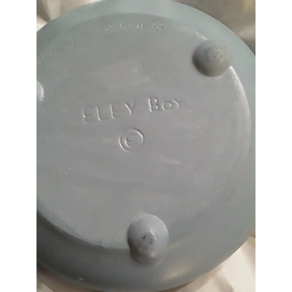 Vintage Eley Boy Trinket Box Powder Blue with Intricately Designed Lid